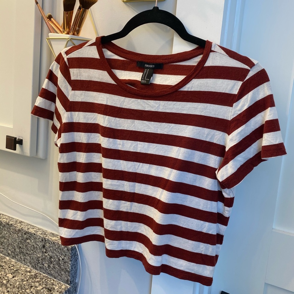 Forever 21 red striped crop top!